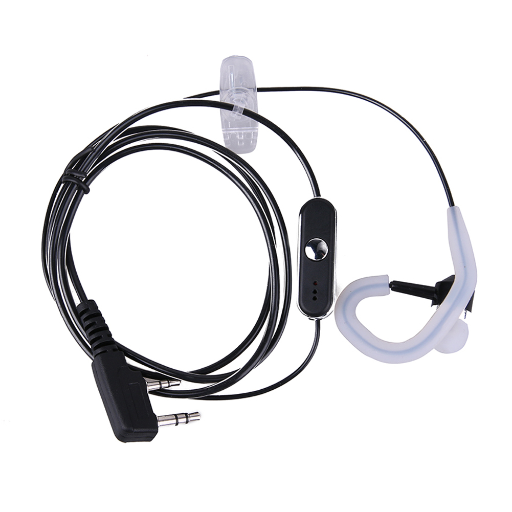 AOER 10 Pack D Shape Earpiece Headset PTT for Kenwood Puxing Wouxun Baofeng Two Way Radio Walkie Talkie 2pin - 2