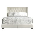 thumbnail image 3 of Castle Place Nailhead Trim Wingback Linen Upholstered Bed, Warm Grey , Twin, 3 of 7