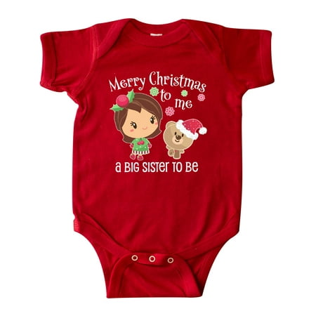 

Inktastic Merry Christmas to me a Big Sister to be Gift Baby Girl Bodysuit