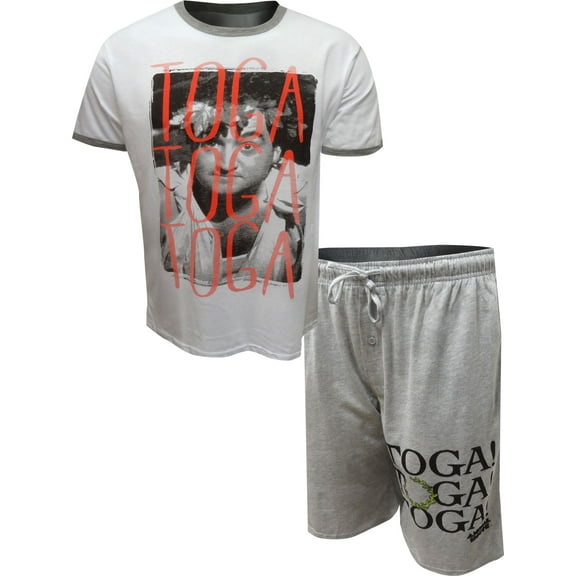 MJC Mens Animal House Movie Frat Party Pajamas with Sleep Shorts (Small)