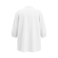 thumbnail image 5 of fheaev Summer Tops for Women V Neck 3/4 Sleeve Loose Fit Lightweight Solid Casual Office Blouse White 3XL, 5 of 7