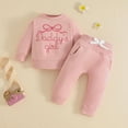 thumbnail image 2 of Zshosam Toddler Girls Fashion Outfits Girls 2 Piece Outfits Long Sleeve Crew Neck Sweatshirt Topa and Pants Set Size 2T 3T,(Pink 2-3 Years), 2 of 4