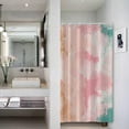 thumbnail image 2 of Abstract Pink Shower Curtain Romantic Pink and Green Mixed Ink Painting Shower Curtains for Modern Aesthetics Bathroom with Hooks Waterproof Polyester Fabric Bath Curtain, 36x72 Inch, 2 of 6