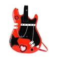 thumbnail image 2 of TISHITA Sac à Dos en Forme de Guitare Mode Créative Cuir PU pour Travail Vacances Rouge, 2 of 8