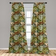 thumbnail image 5 of Ambesonne Retro Curtains, Old City Colorful Town, Pair of 28"x84", Multicolor, 5 of 5