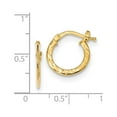 thumbnail image 2 of Real 14kt Yellow Gold Gold Polished and Diamond-cut Hoop Earrings; for Adults and Teens; for Women and Men, 2 of 2