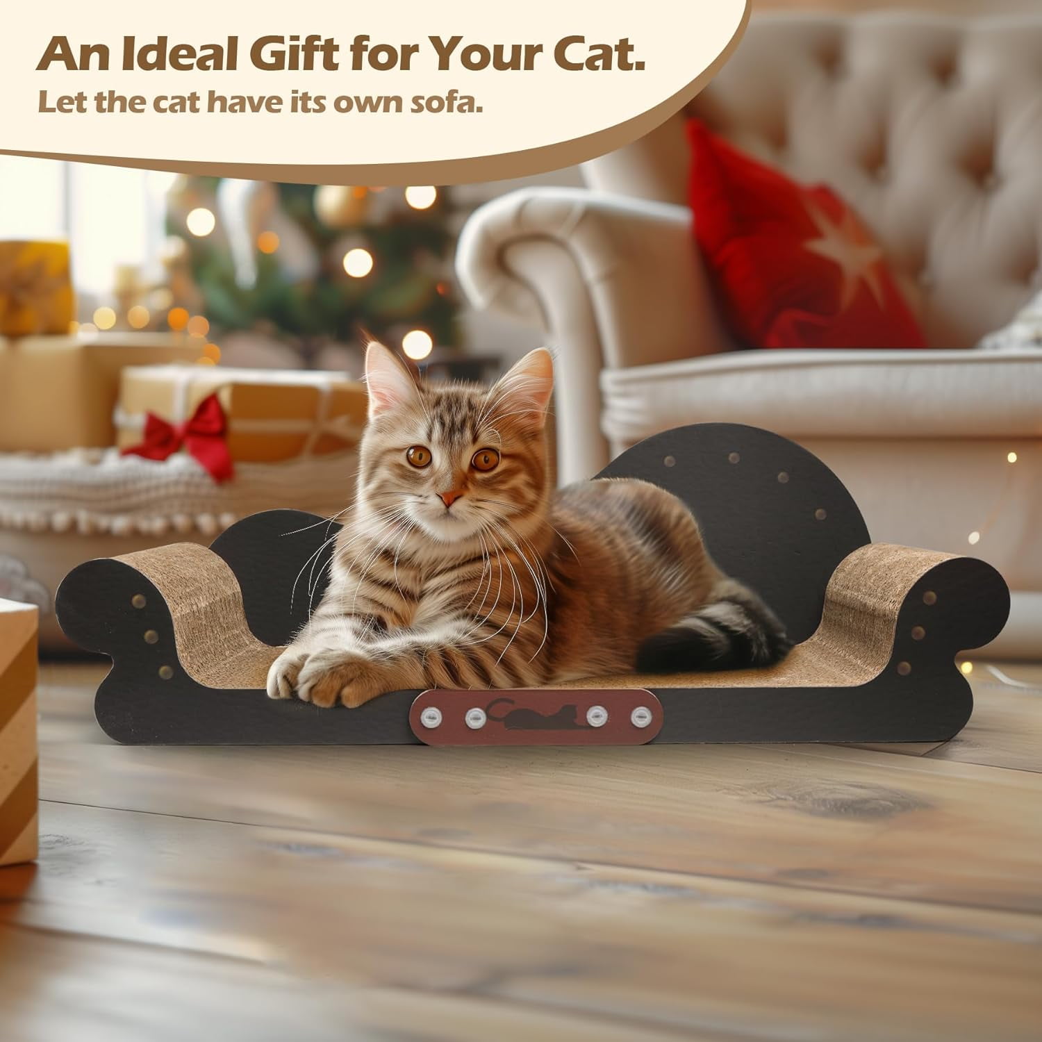 Cat Scratcher Bed,Cat Scratching Board Cat Couch Scratcher Cardboard, Durable Scratch Lounge Cat Bed,Long Lasting Scartching Pads for Indoor Cats,Corrugated Pet Scratcher Pad