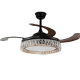 thumbnail image 2 of KPIBEST 42 Inch Black ABS Ceiling Fan with Light Remote, Retractable Ceiling Fan with 3-Color LED Light, 6 Speeds Chandelier Reversing Function, 2 of 15