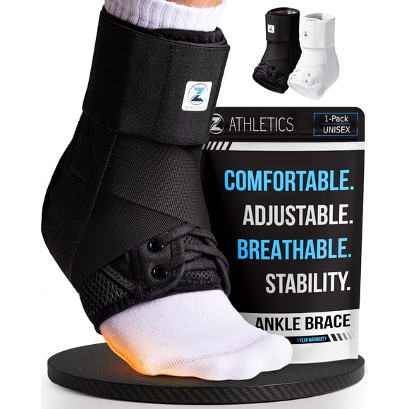 Zenith Ankle Brace, Lace Up Adjustable Support – for Running, Basketball, Injury Recovery, Sprain! Ankle Wrap for Men, Women (Medium)