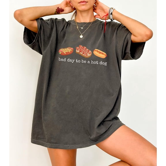 Hot Dog Shirt, Bad Day to Be a Hotdog, 4th of July Shirt, Memorial Day Shirt, Labor Day Shirt, Unisex Cotton T-Shirt, Size S-3XL