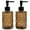 Brown, variant on Green Glass Soap Dispenser Set with Black Pump, 13.5Oz Refillable Liquid Hand Dispenser, Lotion Dish Soap Dispenser for Modern Home Decor, Bathroom, Kitchen Countertop, Hotel(2 pack)