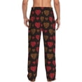 thumbnail image 3 of Daiia Gold Glitter Heart Men's Sleep Pant with Pockets and Drawstring,Pajama Pants-XX-Large, 3 of 9
