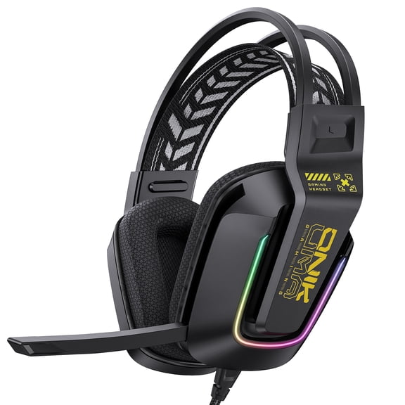 ONIKUMA X13 Wired Gaming Headset LED Noise Cancelling Mic PC PS5 Xbox Black/White