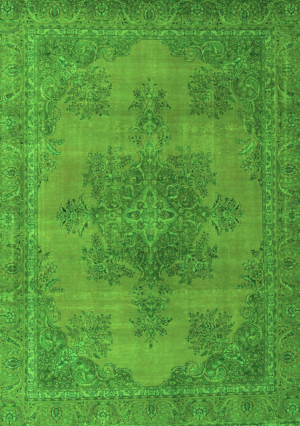 Ahgly Company Indoor Rectangle Abstract Green Modern Area Rugs, 2' x 4 ...