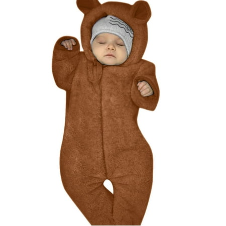 

Toddler Boys Bodysuit Solid Color Coat Ears Bear Hooded Newborn Kids Children Cartoon Fashion Outwear Streetwear Spring Summer Rompers Jumpsuits