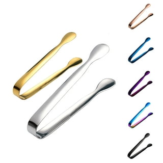Stainless Steel Mini Food Tongs With 7 Inch Sediment Rings, Set Of 6 Small  Tongs For Serving Appetizers, Desserts, Salads, Bbq And Cooking (Silver) 