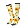 thumbnail image 2 of Vsdgher European-style Pattern Sunflower Print Thigh High Socks Extra Long Stretchy Sock Women Over Knee High Opaque Stocking Daily Wear, 2 of 5