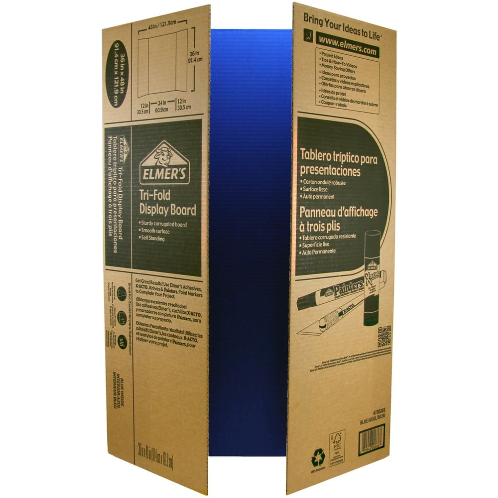 Elmer's TriBoard SelfStanding Project Display Board 36"X48Blue Box
