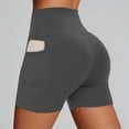 thumbnail image 2 of DHFJKG High Waisted Biker Shorts Women With Side Pockets Workout Yoga Tummy Control Fitness Soft Stretchy Running Tights Versatile Trousers, 2 of 4