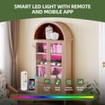 thumbnail image 3 of Uforic Arched Kitchen Pantry Cabinet with Glass Doors, Display Storage Cabinet with LED Lights, Natural, 3 of 8
