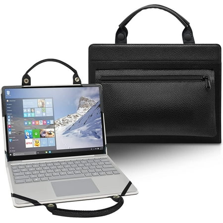 Lenovo Yoga 520 Laptop Sleeve, Leather Laptop Case for Lenovo Yoga 520 with Accessories Bag Handle (Black)