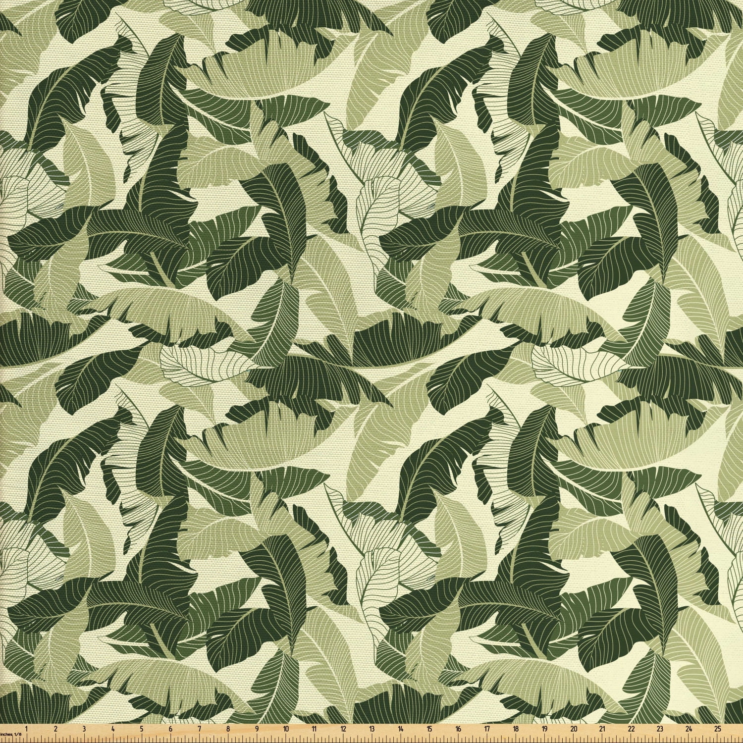 Banana Leaf Fabric by The Yard, Caribbean Exotic Tree Foliage with