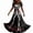 Black, variant on Women Halloween Maxi Dresses Gothic V‑Neck Short Sleeve Print Long Flowy Dress Funny Party Costume Gown