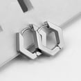 thumbnail image 1 of mtvxesu Earrings Men's Women Punk Stainless Steel Geometry Shape Design Hoop Earrings Sale, 1 of 2