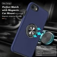 thumbnail image 2 of Shockproof Case for iPhone SE 3/SE 2020/7/8, [Embedded Finger Ring] Military Grade Phone Case Cover with Reinforced Metal Stand Kickstand [Support Magnetic Car Holder] for iPhone SE 3, Blue, 2 of 7