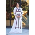 thumbnail image 2 of White embroidered cotton Caftan, Egyptian cotton Materials: Egyptian cotton, Size: M, Color: White, 2 of 4