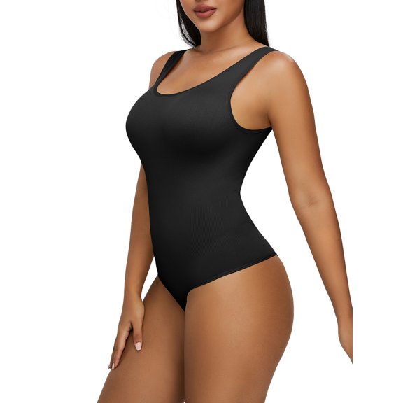 YouLoveIt Women Shapewear Bodysuits One-piece Slimming Body Shaper Corset Slimming Body Suits Shaper Jumpsuit Sleeveless Slim Fit Tank Tops Bodysuits U Neck Body Suit, 1/3 pcs