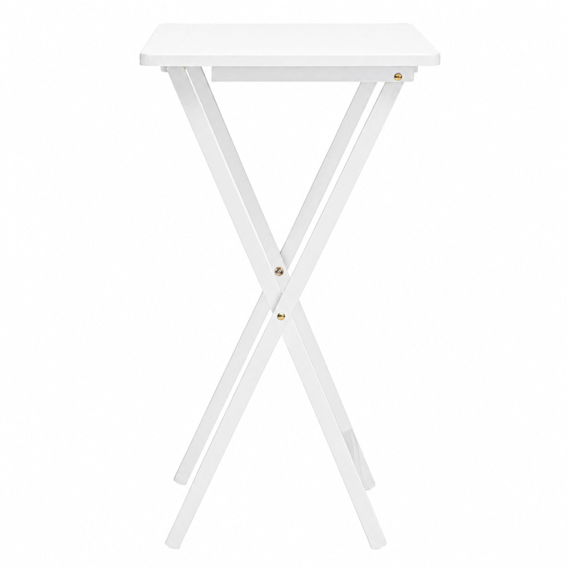 (4 pack) Mainstays Solid Rubberwood Folding TV Tray Tables, Set of 2, White