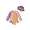 thumbnail image 1 of Trajes de baño para mujer, trajes de baño para niños con protección solar y secado rápido, cremallera trasera para bebé y gorro incluidos, conjunto de traje de baño de poliéster para niños, 1 of 2