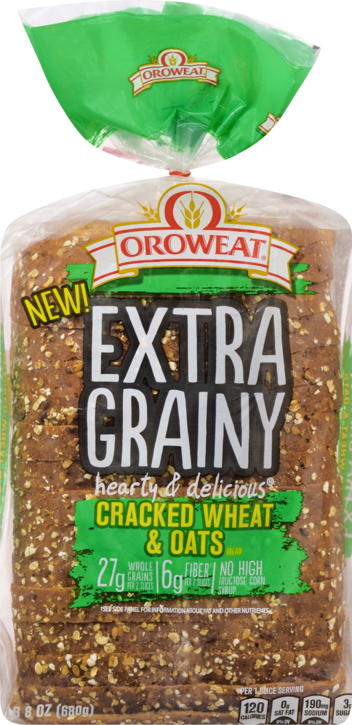 Oroweat Whole Grains Cracked Wheat & Oats Bread, 24 Oz - Walmart.com ...