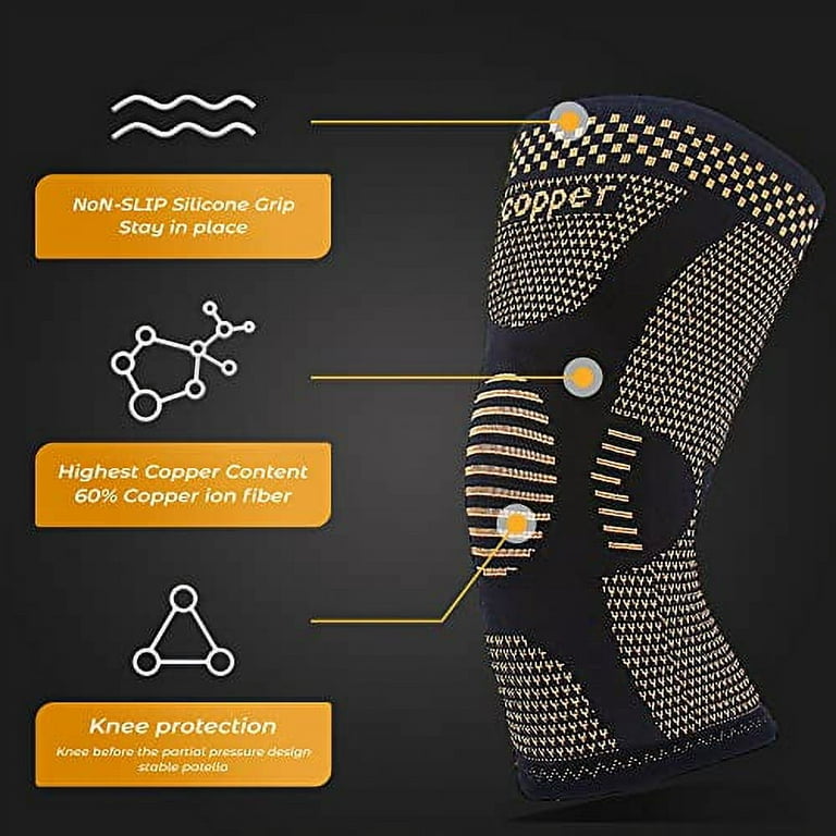 Copper Compression Knee Sleeve Brace Running Arthritis Joint Support Pain  Relief – St. John's Institute (Hua Ming)