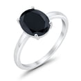 thumbnail image 5 of Solitaire Oval Ring Black CZ 925 Sterling Silver Size 4, 5 of 6