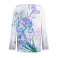 thumbnail image 5 of White Spring Clothes for Women 2024, Long Sleeve Graphic Tees for Women, Polyester Tee Shirts for Women Loose Fit, Women's Long Sleeved V Neck Floral And Plant Printed Casual Fashion T Shirt Top, 5 of 5