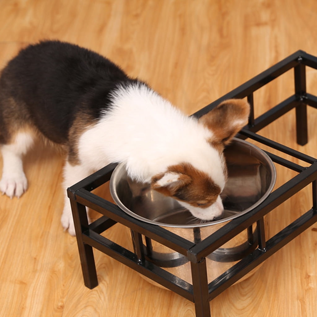 TINYSOME Elevated Dog Feeder with 2 Removable Stainless Steel Bowls Raised Pet Food Water Dispenser Stand Prevent Knocked Over for Large Dog for Cat