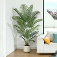 thumbnail image 2 of 6ft Large White Round Planter Artificial Phoenix Tail Palm Tree, Realistic Foliage for Home and Office Decor, 2 of 4