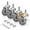 4, variant on Caster Wheels 3 inch Locking Casters Set of 4, Threaded Stem 3/8" -16 x 1-1/2" (Diameter 3/8", Length 1-1/2") Swivel Heavy Duty Castors Gray