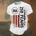thumbnail image 4 of CUSTG T-Shirts Men's Casual Short Sleeve T Shirt Comfortable Breathable Tee For Daily Wear O-Neck Celebrate America's 250th Anniversary Cozy 1776-2026 4th Of July Tops, 4 of 6