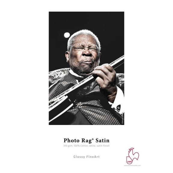 Hahnemuhle Satin Photo Rag, 100 % Rag, Fine Lustre Bright White Inkjet Paper, 310 gsm, 8.5x11", 25 Sheets