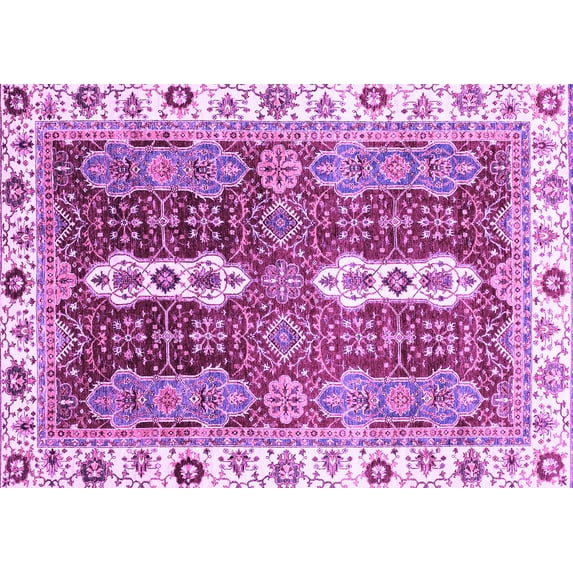 Ahgly Company Indoor Rectangle Abstract Purple Modern Area Rugs, 4' x 6'
