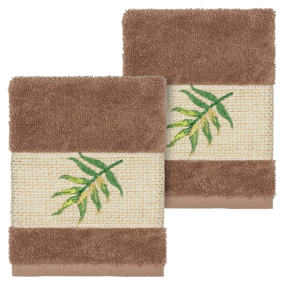 Linum Home Textiles Zoe Embellished Turkish Cotton Washcloth