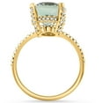 thumbnail image 3 of Pompeii 5 3/4Ct Oval Green Amethyst Diamond Side Halo Ring 14k Yellow Gold Lab Grown, 3 of 6