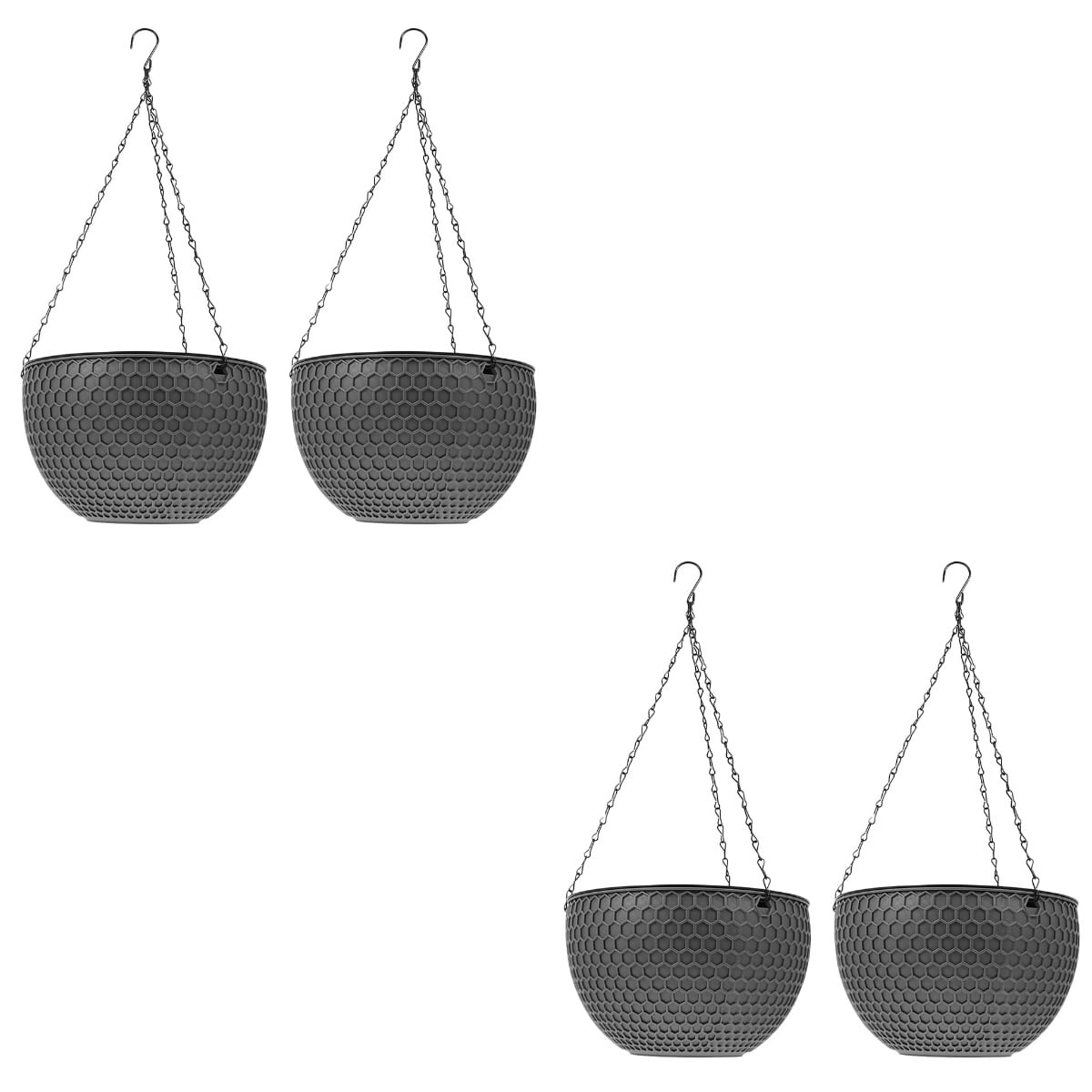 unbranded 4 pcs Hanging Planter Self Watering Hanging Flower Pots Pots Window Plants Basket with Drain Holes Metal Chain for 10 Inch