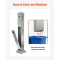 thumbnail image 6 of KFFKFF Ashtray Bin, Quadrilateral Smoking Waste Container with Quadruple Entry Points & Protective Lid, Metallic Outdoor Smoking Waste Management for Park, Workplace, Eatery, Inn, Silver, 6 of 9
