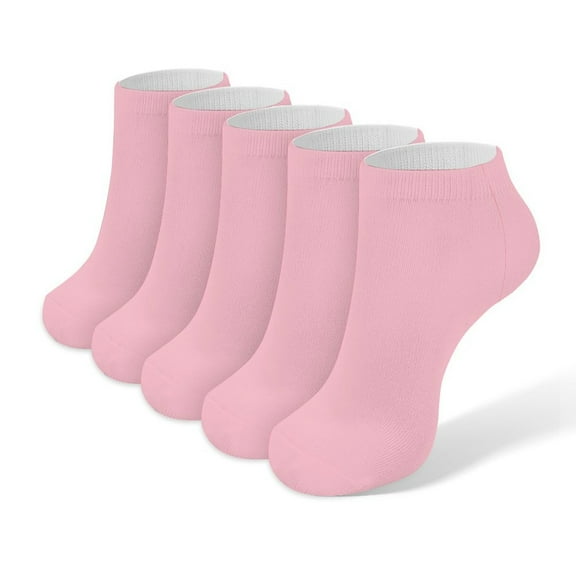 5 Pairs Of Socks 7.9×3.7in Sweat Absorption, Breathable, Light And Wear-Resistant For Home Office Daily Wear For Both Men And Women Pink