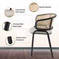 thumbnail image 3 of Silla de Comedor con Brazos LeisureMod Ervilla Terciopelo Beige y Ratán, 3 of 9