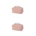 thumbnail image 1 of Ounissouiy Bolsa de almacenamiento de cosméticos, bolsa de artículos de tocador de cuero PU, estuche de baño para el hogar, contenedor de Rosado 2piezas, 1 of 6